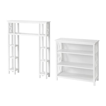Alaterre Furniture Coventry Over Toilet Open Shelving Unit with Left and Right Side Shelves, Bath Storage Shelf ANCT746WH